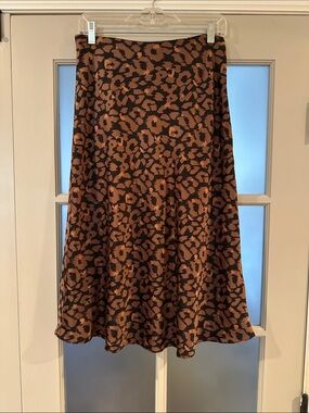 Express Leopard Midi Skirt